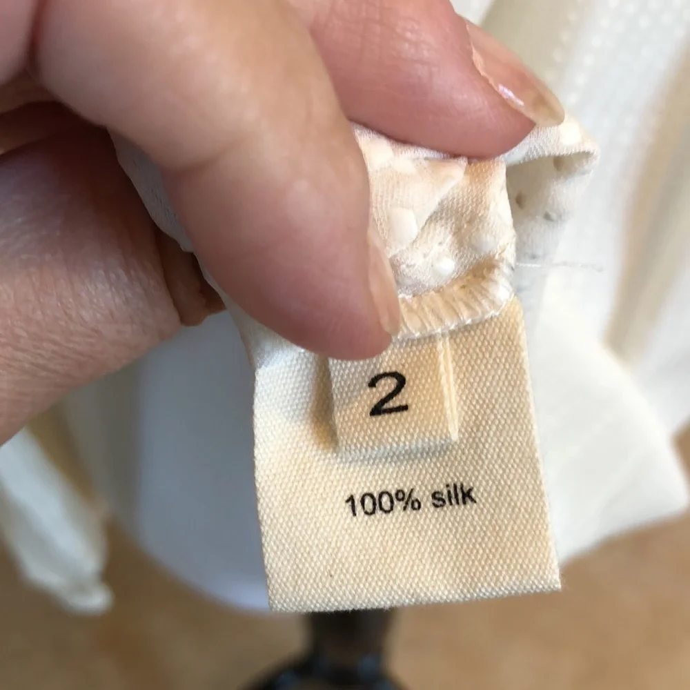 NWOT L’Agence cream silk top